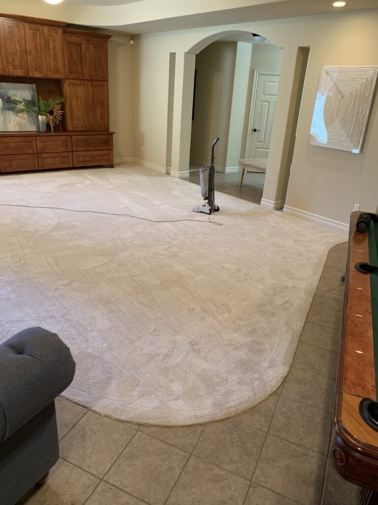 Light carpet in a living room. Home improvement. 